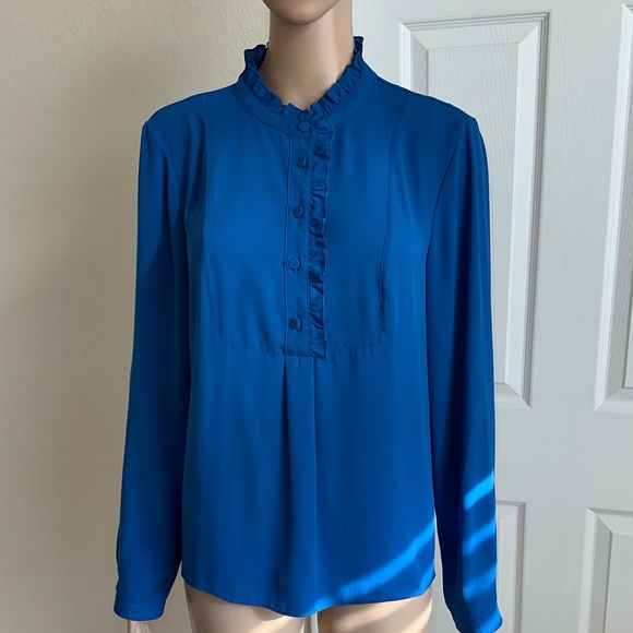 J. Crew Tops - J. Crew Vibrant Blue Button-Up Blouse